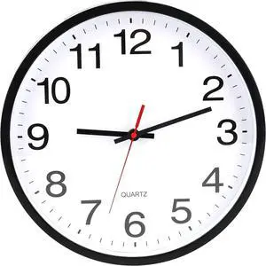 12 Inch Wall Clock, Modern Wall Clocks Battery Operated, Silent Non-Ticking Analog Classic Clock Decorative,Black