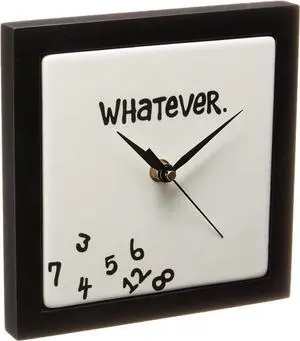 Enesco Whatever. Scrambled Numbers Always Late 7.5 x 7.5 Inch Square Hanging Wall Clock Enesco Whatever. Scrambled Numbers Always Late 7.5 x 7.5 Inch Square Hanging Wall Clock