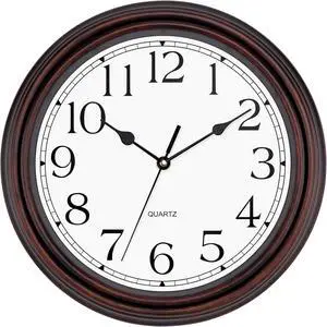 Foxtop 12 Inch Wall Clocks Battery Operated Silent Non-Ticking Classic Vintage Retro Wall Clock Decorative for Office Living Room Kitchen Home (Bronze) Foxtop 12 Inch Wall Clocks Battery Operated Silent Non-Ticking Classic Vintage Retro Wall Clock Decorative for Office Living Room Kitchen Home (Bronze)