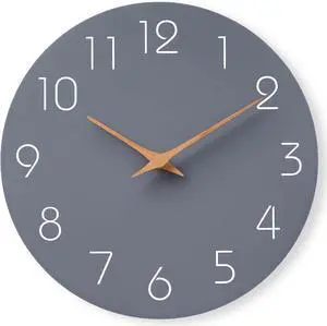 Mosewa Wall Clock Silent Non Ticking Decorative for Kitchen Bedroom Bathroom Office Living Room Battery Operated 10 Inch Gray Wood Modern Simple Mosewa Wall Clock Silent Non Ticking Decorative for Kitchen Bedroom Bathroom Office Living Room Battery Operated 10 Inch Gray Wood Modern Simple