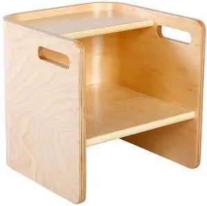 ECR4Kids Bentwood Multipurpose Cube Chair, Kids Furniture, Natural