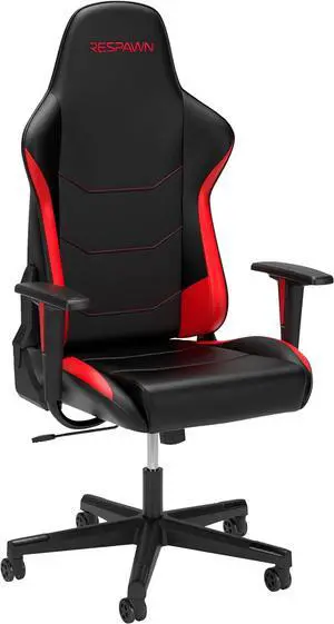 RESPAWN 110 Ergonomic Gaming Chair - Reclining Office Video Game Swivel Chair with Lumbar Support, Headrest, Heavy Duty, High Back, Racing Style Gaming Recliner Seat for Computer Gamer - Red