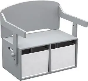 Delta Children MySize Kids Convertible Activity Bench - Greenguard Gold Certified, Grey