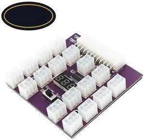 JAENFONG FOR 17 Port ATX 6Pin Power Supply Breakout Purple Board Adapter Connector for ETH Support Max 800W Power Supply