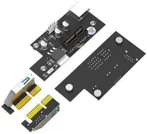 JAENFONG FOR PCI-E PCI Express 1X to 1X Riser Card SATA Power LED Indicator with Magnetic Foot Pads for PCIE X1 Extender USB 3.0 Cable