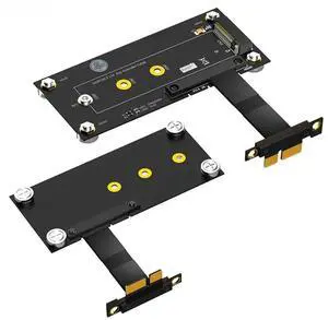 JAENFONG FOR 10CM M.2 NVME to PCI Express X1 Riser Cable Extension Wired Converter with Magnetic Pad LED Power for 2230 2242 2260 2280 M2 SSD