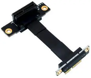 JAENFONG FOR PCIE X1 Riser Cable Dual 90 Degree Right Angle PCIe 3.0 x1 to x1 Extension Cable 8Gbps PCI Express 1x Riser Card Ribbon Extender