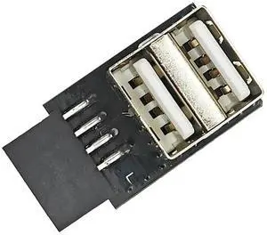 JAENFONG FOR Adapter 9Pin To USB 2.0 9Pin to A Female Double Layer Expansion Board Motherboard 9P to 2x USB Conversion USB2.0 for USB Devices