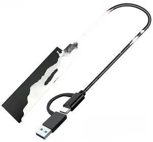 JAENFONG FOR Dual Protocol M2 SSD Case for NVME PCI-E NGFF SATA M.2 SSD Enclosure Box M.2 to USB 3.1 SSD Adapter RTL9210B Chip with OTG Cable