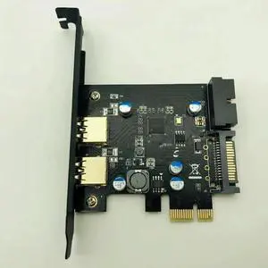 JAENFONG FOR 2 Port USB 3.0 PCIE Expansion Card Super Speed USB 3.0 PCI Express Card 5Gbps with 19Pin Connector SATA Power for Desktop PC