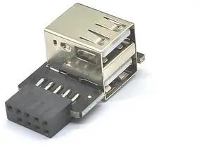 JAENFONG FOR Motherboard Internal 9pin Female to Dual USB2.0 Type A Female Conector 9Pin to 2 Port USB Adapter Connector Riser for USB Device