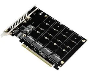 JAENFONG FOR NVME Expansion Card Adapter 4x 64Gbps M.2 NVME SSD M Key PCI-E Split Card Riser PCI Express 4.0 X16 to 4 Port NVME Raid Card