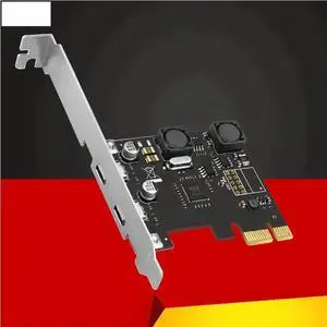 JAENFONG FOR PCIE USB Add On Card PCI Express X1 to USB 3.0 5Gbps 2-Port Type C Expansion Card Hub Adapter Controller VIA Chip For Desktop PC