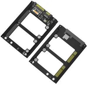 JAENFONG FOR mSATA to SATA Adapter Riser Dual mSATA SSD To 2.5" SATA3.0 6Gbps Adapter Card With Metal Case Socket Enclosure mSATA SSD Adapter
