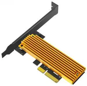 JAENFONG FOR PCIE X4 NVME Adapter with Heatsink Low Bracket Support NVME M Key 2242 2260 2280 M2 SSD PCI Express 3.0 to M.2 Riser Card for PC