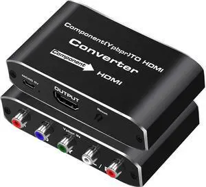JAENFONG Component to HDMI Converter Female YPbPr to HDMI Converter Support 720P/ 1080P for HD TV, DVD Player, Blu-ray Player, Wii, PS2/PS3, Xbox 360, Original Xbox and More