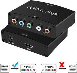 JAENFONG HDMI to Component Converter HDMI to YPbPr Component 5RCA RGB Adapter Support 1080P, HDMI Converter for Apple TV, PS3/PS4, WII, Xbox, Fire Stick, Roku, DVD Players ect (HDMI to Ypbpr)