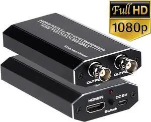 JAENFONG  HDMI to TVI/CVI/AHD/CVBS/BNC Converter Adapter Transmitter with AHD Loop out for HD CCTV Outdoor Home Security Surveillance IP Camera System AHD DVR NVR Video Recorder