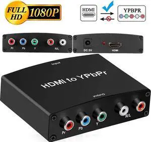 JAENFONG HDMI to Component Converter HDMI to YPbPr Adapter Converter 1080P HDMI to RGB Converter for PC, Xbox, PS3, Roku, DVD Players (HDMI to Ypbpr)