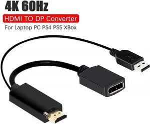 JAENFONG 4K@60Hz HDMI to DisplayPort Adapter, HDMI to DP Connector Supports 4K@60Hz. Unidirectional HDMI Male to DisplayPort Female Converter Compatible with Computer, PS4, Xbox, NS, Monitor (OZHD1)