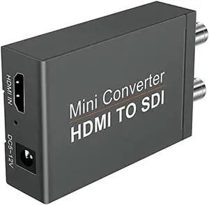 JAENFONG 1080P HDMI to SDI Converter Adapter HDMI SDI Adapter SDI/HD-SDI/3G-SDI Adapter Support 1080P@60HZ HDCP 1.3 for Camera Home Theater