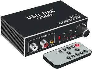 JAENFONG 192KHz Digital to Analog Audio Converter, Coaxial +Toslink + USB(PC) Input to L/R + 3.5mm Output Amplifier for PS3, HD DVD, PS4, Sky HD Blu-ray home theater, AV amplifiers