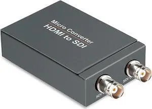 JAENFONG 1080P HDMI to SDI Converter, HDMI to Tow SDI Converter, HDMI in 2 Ports SDI Out Converter, Audio Embedder Supports HDMI1.3 1080P@60HZ, 3G/ HD-SDI Auto Format Detection(with Power Supply