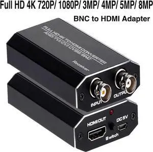 JAENFONG TVI/CVI/AHD/CVBS to HDMI Converter Adapter Full HD 720P/1080P/3MP/4MP/5MP/8MP BNC to HDMI Video Converter for Monitor HDTV DVR, Convert BNC Video Signal to HDMI