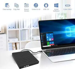 JAENFONG External CD Drive USB 3.0 Portable R/W Optical Drive High Speed Data Transfer Slim CD DVD Burner Recorder CD ROM for Laptop Notebook PC Support Windows/Vista/7/8.1/10, Mac OSX (Black) JAENFONG External CD Drive USB 3.0 Portable R/W Optical Drive High Speed Data Transfer Slim CD DVD Burner Recorder CD ROM for Laptop Notebook PC Support Windows/Vista/7/8.1/10, Mac OSX (Black)