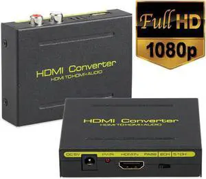 JAENFONG Audio Extractor HDMI Splitter HDMI to HDMI + SPDIF Optical + L/R Audio Convertor for Apple TV, PS3/4, Xbox, PC/laptop, HD camera, HD DVR etc
