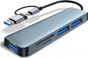 JAENFONG USB C & USB Hub, 5 in 1 USB Adapter,USB C Splitter with3*USB-A Ports, TF/SD Card Reader, USB Extension Adapter for Laptop and PC Computer JAENFONG USB C & USB Hub, 5 in 1 USB Adapter,USB C Splitter with3*USB-A Ports, TF/SD Card Reader, USB Extension Adapter for Laptop and PC Computer