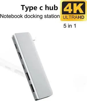 JAENFONG USB C Hub, 5 in 1 Type-C Hub with 4K HDMI, Power Delivery, 2 USB 3.0 Ports, USB C Thunderbolt 3 Compatible for 2016 / 2017 / 2018 MacBook Pro, 2018 MacBook Air, ChromeBook, XPS and More