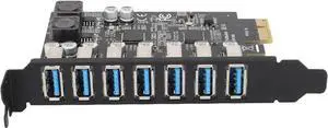 JAENFONG Pcie USB Card Pcie USB 3.0, 7 Port Pcie Expansion Card 7 Ports USB 3.0 5Gbps High Speed Transmission Stable Power USB 3.0 Front Expansion Card