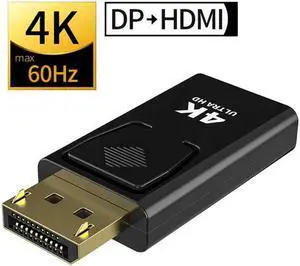 JAENFONG 4Kx2K DP Male To HDMI Female Flat Adapter Connector Converter for HDTV PC r20, 1-Pack