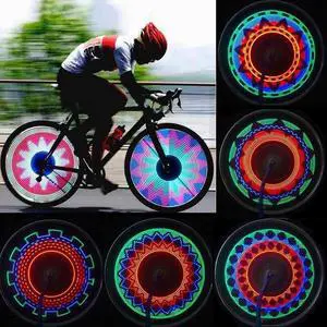 Colorful Bicycle Lights Bike Cycling Wheel Spoke Light 32 LED Flashing Spoke Light 32-pattern Waterproof