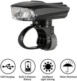 Bicycle Smart Head Light Bike Intelligent Front Lamp USB Rechargeable Handlebar LED Lantern Flashlight Movement Action Sensor