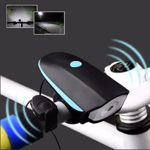 Bike Horn Lighting- Mini USB Rechargeable 250 Lumen LED Super Bright Bicycle Headlight with 120dB Loud Bike Horn For Bicycle Mountain Bike Safe Riding