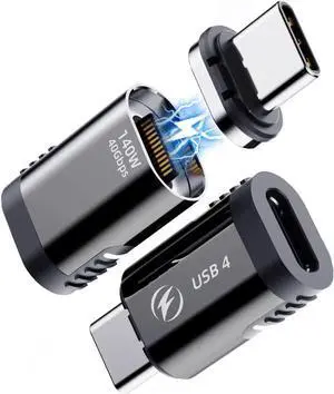 USB-C Adapter 2 Pack,Detachable USB C Adapter 140W 180 Degree Magnetic USB C Extender, Compatible with Thunderbolt 3/4 USB4 40Gbps 8K 60Hz MacBook Pro/Air Laptop PC USB-C Adapter 2 Pack,Detachable USB C Adapter 140W 180 Degree Magnetic USB C Extender, Compatible with Thunderbolt 3/4 USB4 40Gbps 8K 60Hz MacBook Pro/Air Laptop PC