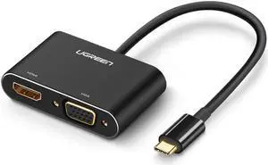 USB C to HDMI/VGA Adapter, USB Type C to 4K HDMI 1080P VGA Converter, Compatible for Apple iMac MacBook Pro Air 2017 2018 iPad Pro to VGA HDMI Display, Chromebook Pixel, Dell XPS