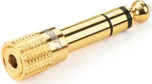 6.35mm (1/4 inch) Male to 3.5mm (1/8 inch) Female Stereo Audio Adapter Gold Plated Stereo Audio Adapter Aux Converter