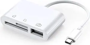 USB C to CF Card Reader, SD Card Reader, Camera Memory Card Reader, Type C Micro SD Card Adapter for New iPad Pro 11"/12.9" 2018, MacBook Pro, ChromeBook, XPS and More