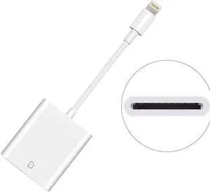 SD Card Reader, Lightning Adapter for iPhone (Support iOS 9.2 or Later), Trail Game Cameras Viewer for iPhone XS/X/8 Plus/8/7 Plus/7/6s Plus/6s/6 Plus/6/5/5S iPad Mini/Air, No App Required