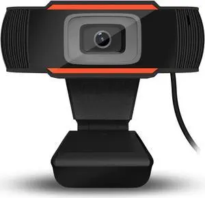 HXSJ 480P PC Web Camera USB 2.0 - PerryLee Video Record HD Webcam With Built-in 10M Microphone MIC For Computer PC Laptop Skype MSN Auto Focus 30 Degrees Rotation Plug-and-Play- Orange