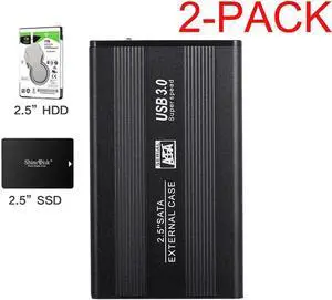 2.5" USB 3.0 SATA Hd Box HDD Hard Disk Drive External HDD Enclosure Transparent Case Tool Free 5 Gbps Support 3TB UASP Protocol,2-PACK