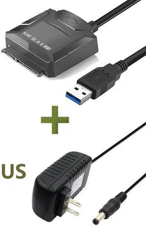 USB 3.0 External Hard Drive Adapter, USB3.0 to SATA Portable Clear Hard Disk Converter for 2.5 inch 3.5 inch HDD SSD Hard Drive 7mm 9.5mm SATA HDD SSD, Support UASP SATA III, , Tool-Free De