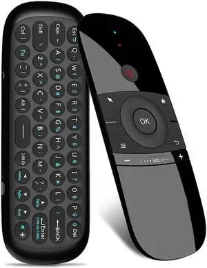 Upgrade W1 Universal TV Remote Air Mouse, Wireless Keyboard Fly Mouse 2.4GHz Connection Air Remote Keyboard Mouse for Android TV Box/PC/Smart TV/Projector/HTPC/All-in-one PC/TV