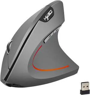 HXSJ Vertical Mouse 2.4G Wireless Mouse Mouse Built-In 600 MA Battery Adjustable 2400Dpi for Windows 7/8/Vista/XP/2000 suitable for Office&Games(Battery Included) -Gray HXSJ Vertical Mouse 2.4G Wireless Mouse Mouse Built-In 600 MA Battery Adjustable 2400Dpi for Windows 7/8/Vista/XP/2000 suitable for Office&Games(Battery Included) -Gray