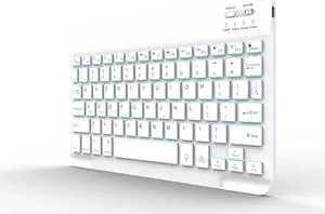 Universal Bluetooth Keyboard Ultra Slim Sliding Stand Universal Wireless Bluetooth Keyboard Compatible Apple iOS iPad Pro Mini Air iPhone, Android (White)