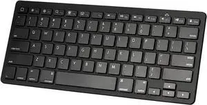 Bluetooth Ultra-Slim Keyboard for iPad Air 2 / Air, iPad Pro, iPad mini 4 / 3 / 2 / 1, iPad 4 / 3 / 2 , New iPad 9.7"(2017), Galaxy Tabs and Other Mobile Devices (Black)