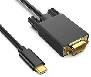 1.8M/6FT USB C To VGA Cable 1080P USB3.1 Type-C To VGA Adapter Cable Type-C To VGA Adapter Cable for MacBook PC Computer Monitor